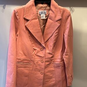 Classic Women's leather salmon colored Blazer
